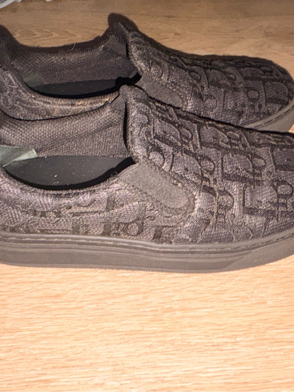 Dior Black Monogram Slip-On Sneakers